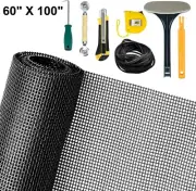 Pet Proof Window Screens Door Screen Repair Kit w/ Spline Roller Hook Clean Brus