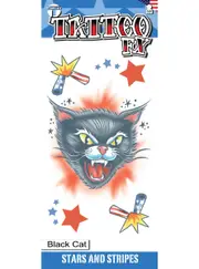 Stars and Stripes Black Cat Temporary Tattoo FX