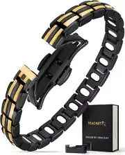 MagnetRX EllipseMAX Magnetic Bracelet for Women (Black & Gold)