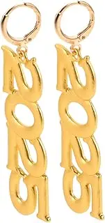[HONMEET] Unique Number 2025 Earrings for Girls and Women Fashion Earrings Minimalist Style for Year's