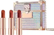 Erinde Matte Lipstick Makeup Set, 3 Colours Lipstick with Silver Chain Bag Package, Velvet Lipstick Gift Box Set, Waterproof Non-Stick Cup Long-Lasting Retractable Red Lipstick Set