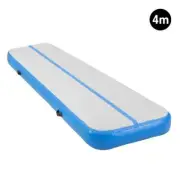 4m Airtrack Tumbling Mat Gymnastics Exercise Inflatable Gym Air Track Blue 20cm