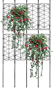 Plant Support Trellis,Garden Lattice Stake Plant Support Frame - Gardening Supplies For Plants - Trellis For Cucumbers, Clematis, Lilies, Morning Glories