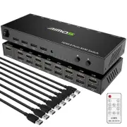 HDMI KVM Switch, 8 in 1 Out USB 2.0 HDMI KVM Switcher Box Support 4K30Hz for ...