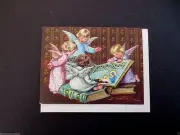 # I 862- Unused Erica Von Kager Brownie Xmas Greeting Card Angels Singing Carols