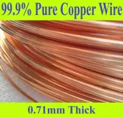 10 - 100mtr 0.71mm Copper Wire Bare Uncoated 22G SWG = 21G AWG, Hobbies, Crafts
