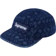 Supreme Flocked Denim Camp Cap Blue FW24 Bogo BRAND NEW FREE GROUND SHIPPING!!