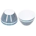 AU (Dark Blue Grids)4PCS 6in Salad Bowl Dinner Serving Bowl Sets Kitchen