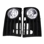 12V Fog Light Lamp Bulb Grille Grill Set For VW GOLF Rabbit 03-09