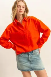 HYFVE Sand Washed Relaxed Long Sleeve Shirt for Casual Wear