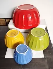4 NESTING/MIXING BOWLS / The Best Home Ceramics Collection RED,BLUE,GREEN,YELLOW