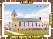 METAL SIGN - Arkansas Postcard - Chapel, Camp Chaffee, Ark.