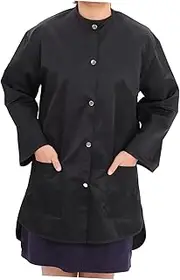 Mikinona Polyester Long Sleeve Uniform Labour Suit Work Dress for Shop Beauty Salon Workers Black One Size
