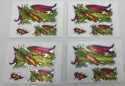 (8)x Fire Breathing Dragon Sticker Hologram Full Color Sticker Lot