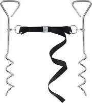 Trampoline Spikes, Set of 2 Metal High Wind Basketball Goal Stake, Trampoline Accessories, RV Awning Tie Down Kit, Swing Set Anchors for Car Ports