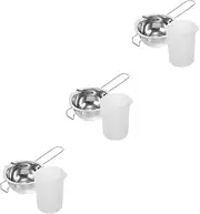 [TEHAUX] 3 Sets Wax Melting Pot for DIY Candle Making Metal Pot Candle Supplies Measuring Cup Aromatherapy