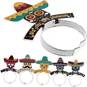 [Amosfun] 6pcs Mexican Day of The Dead Decorative Headbands Cinco De Mayo Supplies Hair Hoops Mexican Headbands Mexican Party Headband Fiesta Skull Headband Decorations Fiesta Hairbands