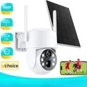 WiFi PTZ Home Camera Outdoor Wireless Solar IP Camera 4MP HD Video Surveillance