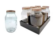 bulk 18 Glass Jar w Metal Lid 1500ml Canister 11x20cm