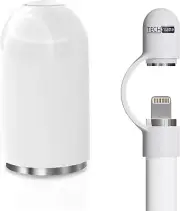 TechMatte for Apple Pencil- Magnetic Replacement Cap and Holder (1 Pack, White)