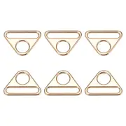 1.5" Adjuster Triangle with Bar Swivel Clip D Dee Ring Buckle, 6Pcs Gold