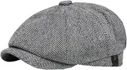 [Caistre] Flat Cap for Men Adjustable Newsboy Cap Fashion Golf Fishing Driving Hat Cabbie Hat Baker Boy Hat