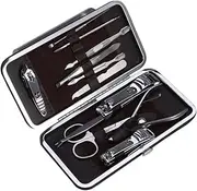 Healeved Professional Manicure Tools Set 12pcs Stainless Steel Nail Care Kit with Travel Grooming Case