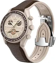 [REBANDACE] Strap for Omega x Swatch MoonSwatch Watch 20mm,Folding Buckle Omega X Swatch Moonswatch Speedmaster Replacement Strap,Curved No Gap Moonswatch Swatch strap for Men Women
