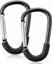 SURDOCA Buggy Clips, 2PCS Upgrade Pram Clips, Heavy Duty Pram Hooks for Bags, Large Pram Carabiner Clips, Aluminum Pushchair Clips, Baby Stroller Hook for Hanging Bag