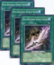 3 X YU-GI-OH SOUL DEVOURING BAMBOO SWORD 1ST ED COMMON NM/MINT GLAS-EN060