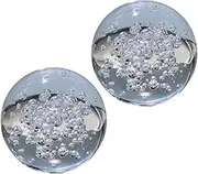 2Pcs Decorative Glass Balls Elegant Glass Bubble Ornaments for Home Tabletop and Stage Performance Decor Lightweight and Portable Any Occasion