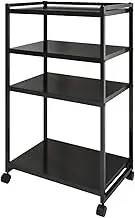 4 Layer Movable AV Media Stand,Record Player Stand Component Cabinet,Adjustable Shelves,for Living Room Gaming Recording Studio,Load 100kg
