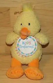 NWT Kids Preferred Yellow Chenille Baby Duck Chick Plush Toy Lovey NEW Patches o