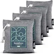 House Edition Bamboo Charcoal Air Purifying Bag 4-Pack – Naturally Freshen Air with Powerful Activated Charcoal Bags Odor Absorber – Kid and Pet-Friendly Air Fresheners for Home or Car by, 4x200g
