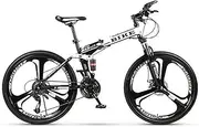Foldable Men's Mountain Bike, 24/26 Inch Mountain Bike Aluminum MTB Bicycle Cycling Urban Commuter City Bicycle,27-Stage Shift,24inches