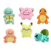 8CM Pokemon Plush Keyring - Pikachu Charmander Squirtle Bulbasaur
