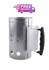 Jumbuck 3.7L BBQ Charcoal Chimney Starter - Galvanised Steel - Free Shipping