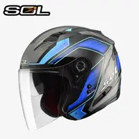 在飛比找PChome24h購物優惠-【SOL SO7 SO-7 星際 黑藍 安全帽 】雙層鏡片、