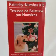 Artist's Loft Paint by Number Kit Dog with Present and Christmas Tree