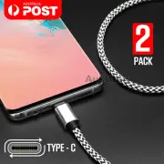 2x USB-C Data Fast Charge Cable For Samsung S21 S20 Ultra S10 5G A53 A52 A32 A22