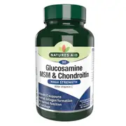 Natures Aid Glucosamine 500mg MSM 500mg Chondroitin 100mg (with Vit C), 180 Tabs