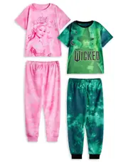 Wicked Girls Multi-Pack of 2 Short Sleeve Long Leg Pyjama Set Multicoloured Glinda & Elphaba 11-12 Years