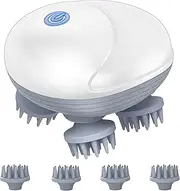 LeCoirrax Upgraded Electric Scalp Massager for Men Women, Handheld Cat Dog Pet Head Massager with 4 Massage Heads, 3 Speeds, Waterproof Massager for Soothing Muscles Joints, Hair Growth & Stress Relax