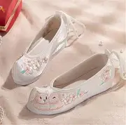 [Hcclijo] Chinese Summer Hemp Ethnic EmbroideShoes Spring Jelly Sole Single Shoes Women's Ancient Hanfu Dress Shoes
