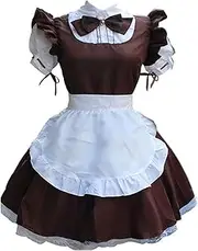 [Generic] Womens Maxi Dresses with Slits Collar Dress Apron Women Lingerie Bowknot Cosplay Costume Headwear Women's Dress Tunics Dress