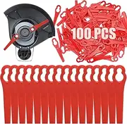 100Pcs Plastic Grass Trimmer Blades, Replacement Cordless Strimmer Blades 83 mm Lawn Mower Cutting Blades Garden Mower Blades for Swift Ryobi VonHaus Grass Strimmer
