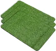 YARNOW 3Pcs Artificial Grass Door Mat Fake Grass Front Door Rug for Use Durable Realistic Grass Carpet for and Entryway Decor
