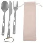 1 Set Outdoor Tableware Stainless Steel Cutlery Spoon Knife Fork Camping