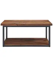 Alaterre Claremont 40in Rustic Wood Bench with Low Shelf