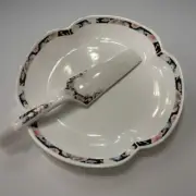 New-in-Box Lynns “Ruby” Fine China 2-Piece Cake Platter & Server Set